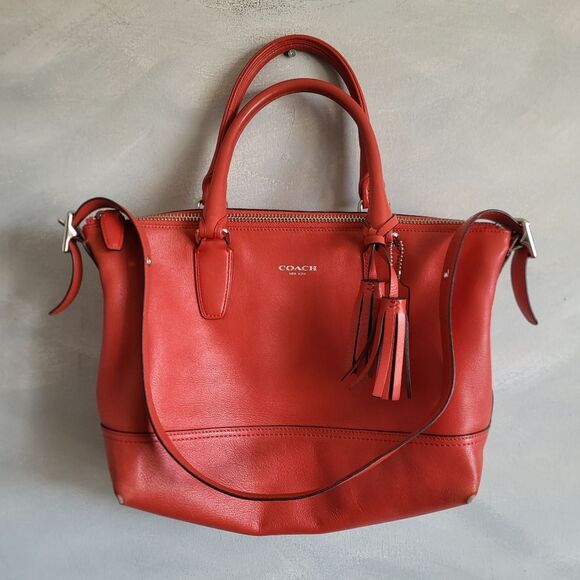 Coach Legacy Molly East/West Orange Leather Satchel 21132 - Picture 3 of 14